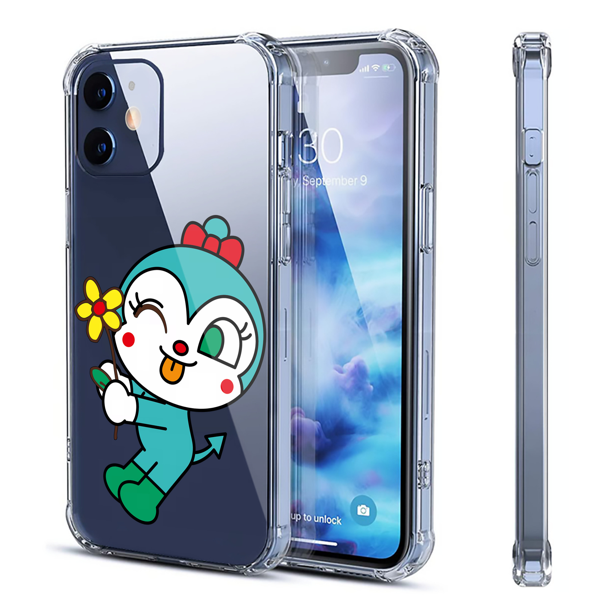 （画像用） アンパンマン Anpanman 【iPhone 12シリーズ対応】透明スマホケース（クリアソフトケース）
